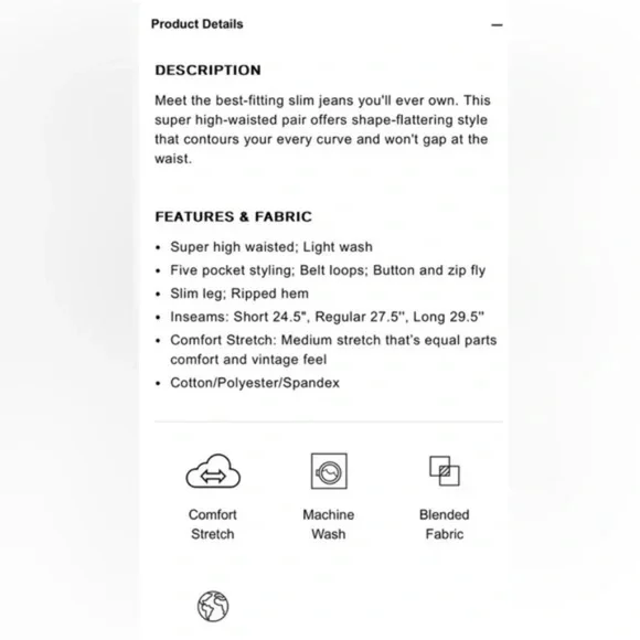 Curvy Super High Waisted Ripped Hem Slim Jeans size 4 R - Picture 9 of 10